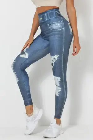 Sporty Look-Alike-Jeans Tights