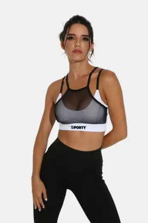 Sporty Impact Mesh Bra