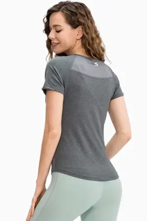 Sporty Stretchy Workout T-shirt Grey - S T-skjorter