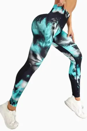 Sporty Tie-Dye Peach Leggings