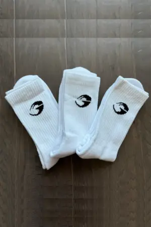 Gasp Crew Socks - 3 Pack White
