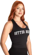 Better Bodies Crop T-Back - Black/White L Topper